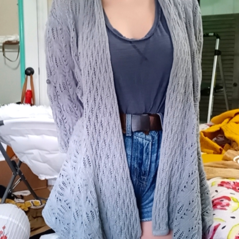 Woman within cardigan